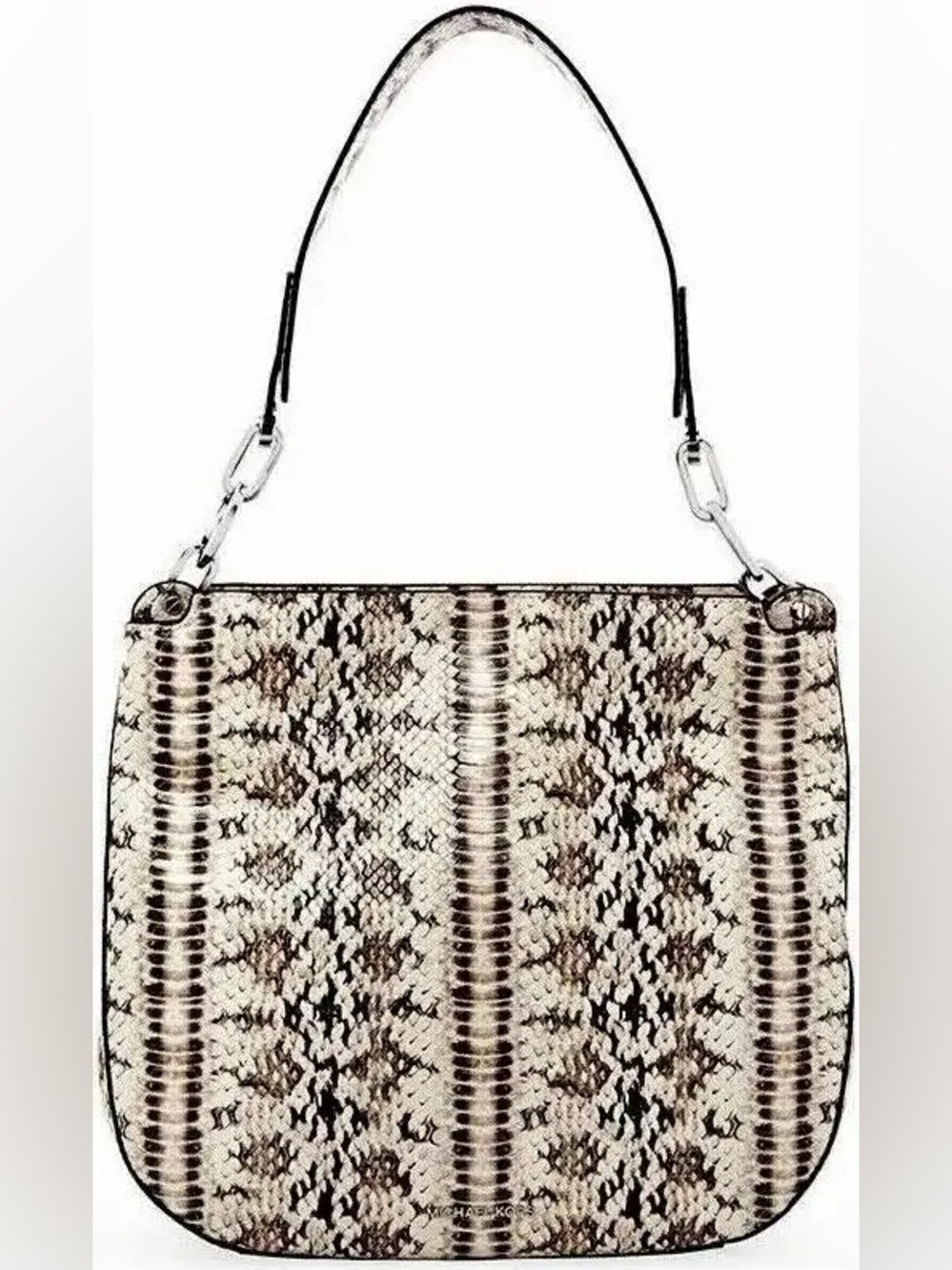 Michael Kors Fulton Large Natural Snakeskin Embossed Leather Hobo Bag NWOT